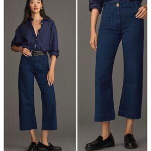 Maeve by Anthropologie The Colette Wide Leg Jeans 30 Stretch High Waist